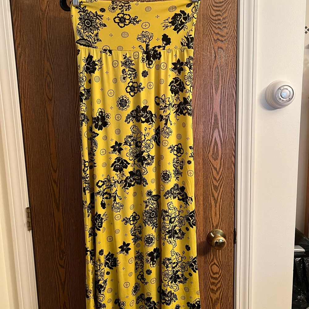 Floral Yellow Maxi Skirt